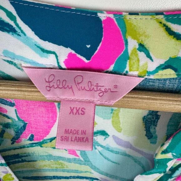 Lilly Pulitzer Harbour Island Popover Tunic Top in Early Bloomer Sz XXS Vacation - Picture 8 of 12